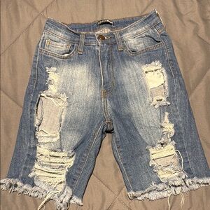 Fashion Nova Blue Denim Shorts